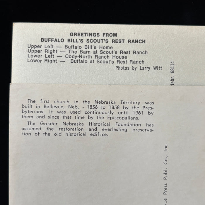 Vintage Postcard Lot Buffalo Bill Scouts Nebraska Rest Ranch Bellevue Church