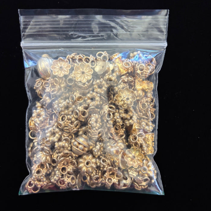 Bulk Gold Tone Round Toggle Clasps & Mixed Spacer Beads Lot