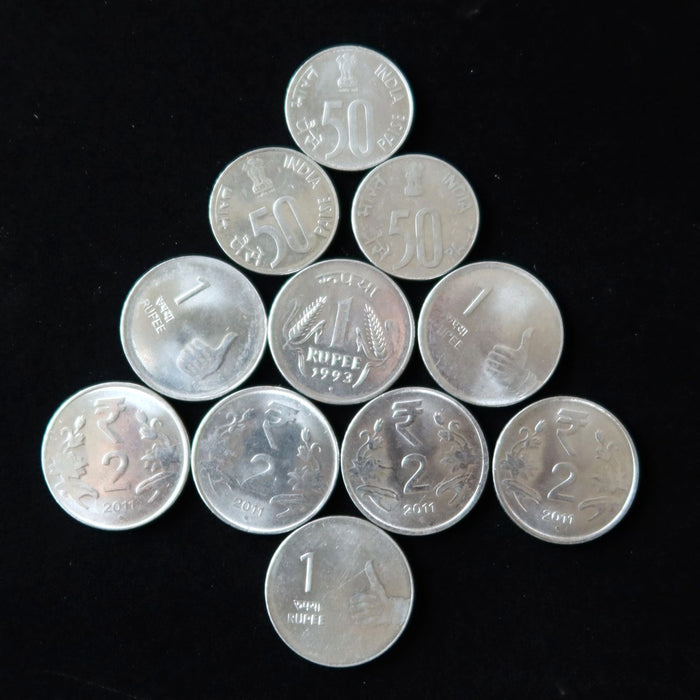 Indian Coin Lot of 11 Shiny Rupee Paise Currency Collection