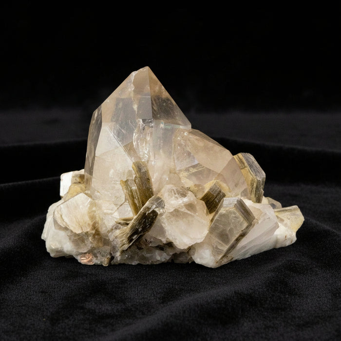 Clear Quartz Cluster Rare Mica Muscovite Calcite 4 Inch