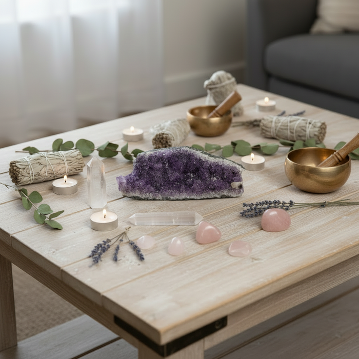 Amethyst Cluster Big Spiritual Energy Charger 8 Inch