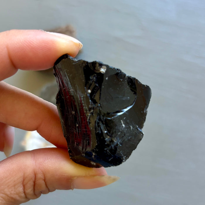 Raw Crystal Set: 4 Opal, Hematite, Black Obsidian & Quartz