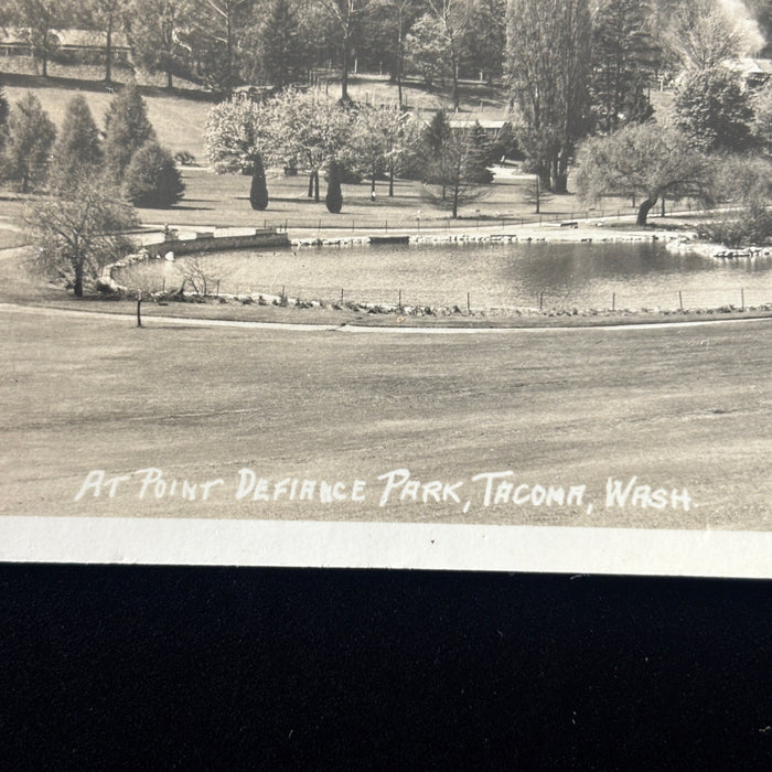 Vintage Postcard RPPC Pond Tacoma Washington Point Defiance Park Landscape Ducks