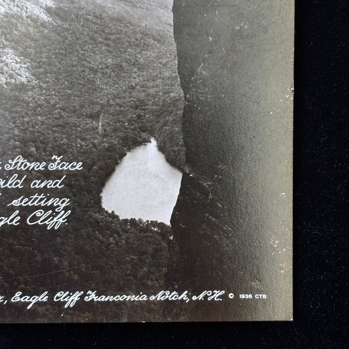 Vintage Postcard 1936 RPPC The Watcher Eagle Cliff Franconia Notch NH White Mt