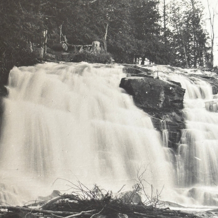 Vintage Postcard 1950s RPPC Bond Falls Ontonagon River Michigan Waterfall Travel