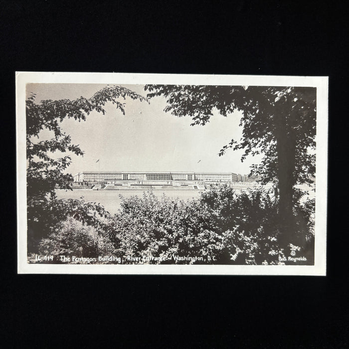 Vintage Postcard 1944 RPPC Wartime Labor Pentagon Bldg WWII River Washington DC