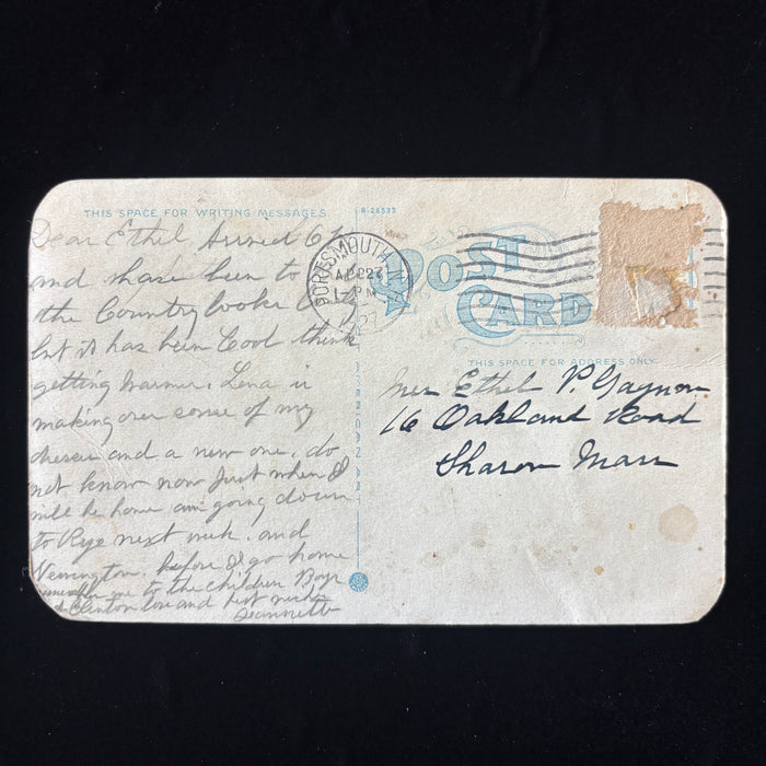 Antique Postcard 1927 Social History Thomas Bailey Aldrich House Portsmouth NH