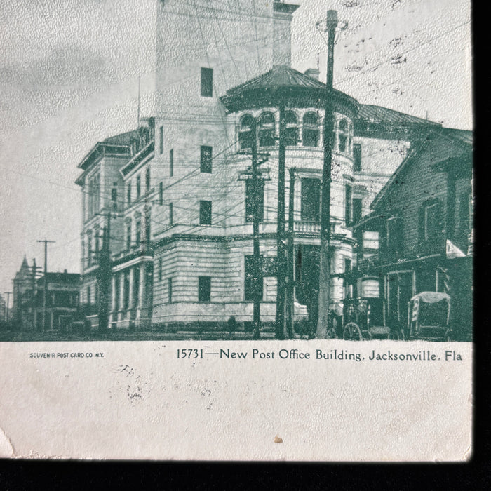 Antique Postcard 1900s Jacksonville FL Winter Tourism Post Office Undivided