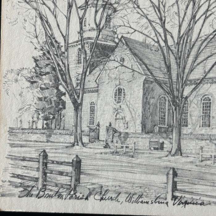 Vintage Postcard Lot Colonial Williamsburg Bruton Parish Church Craft House Shop