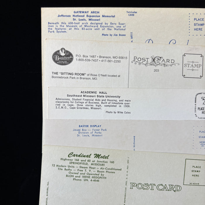 Vintage Postcard Lot Missouri Mid-Century Arch Kewpie Rose ONeill Motel Branson
