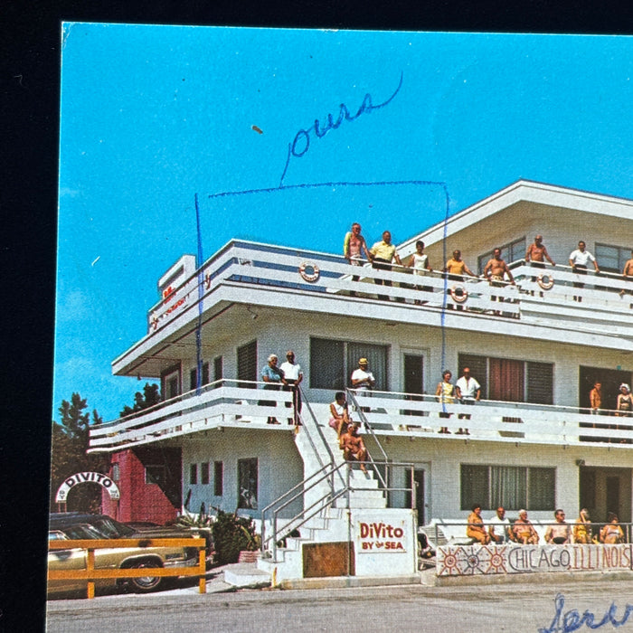 Vintage Postcard 1960s Beach House Di Vito Sea Hollywood Florida Broadwalk Sand