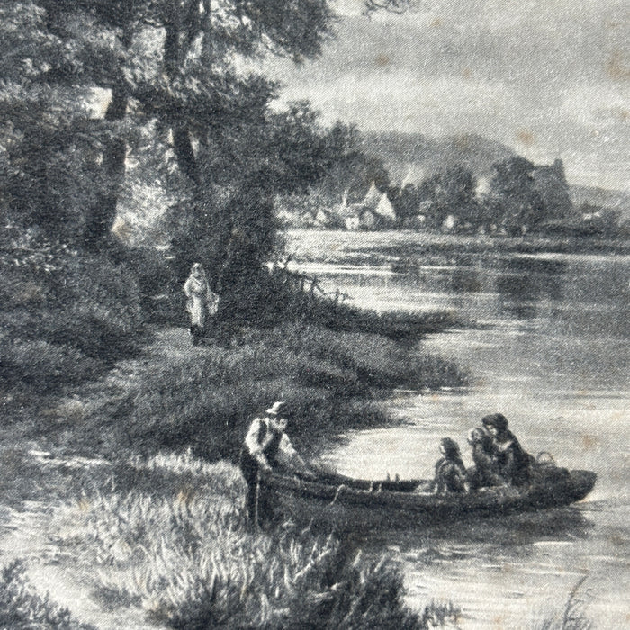 Antique Postcard 1900s River Dart Boat Family Robert Gallon Hildesheimer London