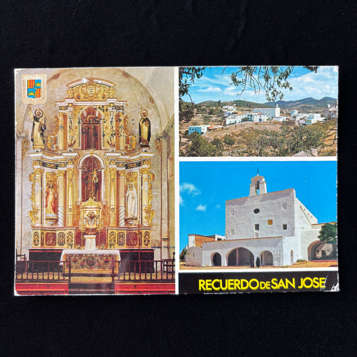 Vintage Postcard 1986 Spending Spree Ibiza Spain Church San Jose Altar Village