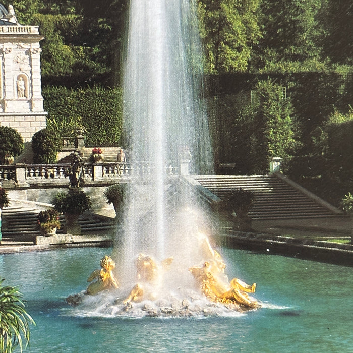 Vintage Postcard Lot Linderhof Palace Gold Fountain Bavaria Germany Retro Travel