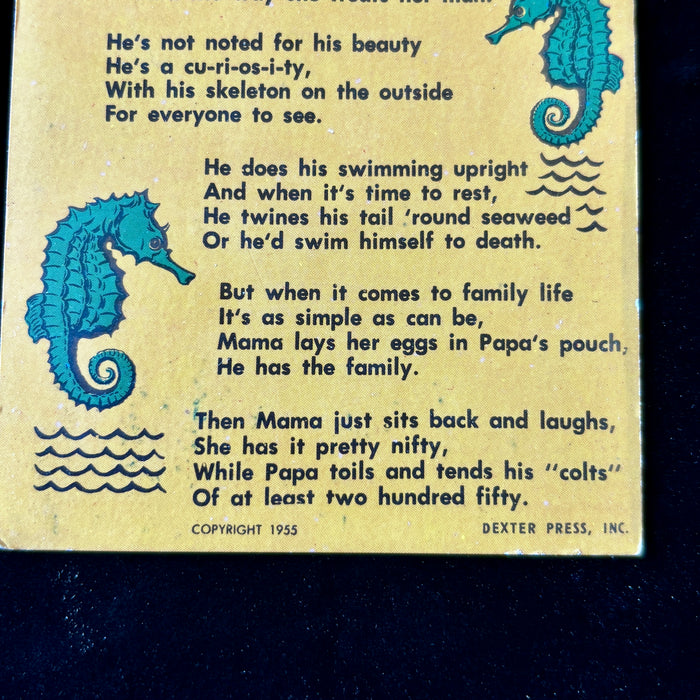 Vintage Postcard 1968 Sea Horse Poem Florida Sarasota Always Use Zip Code Stamp