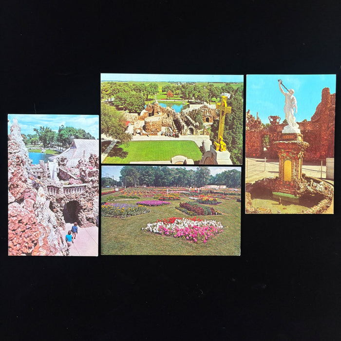 Vintage Postcard Lot Grotto Redemption West Bend Earl May Gardens Religious Iowa