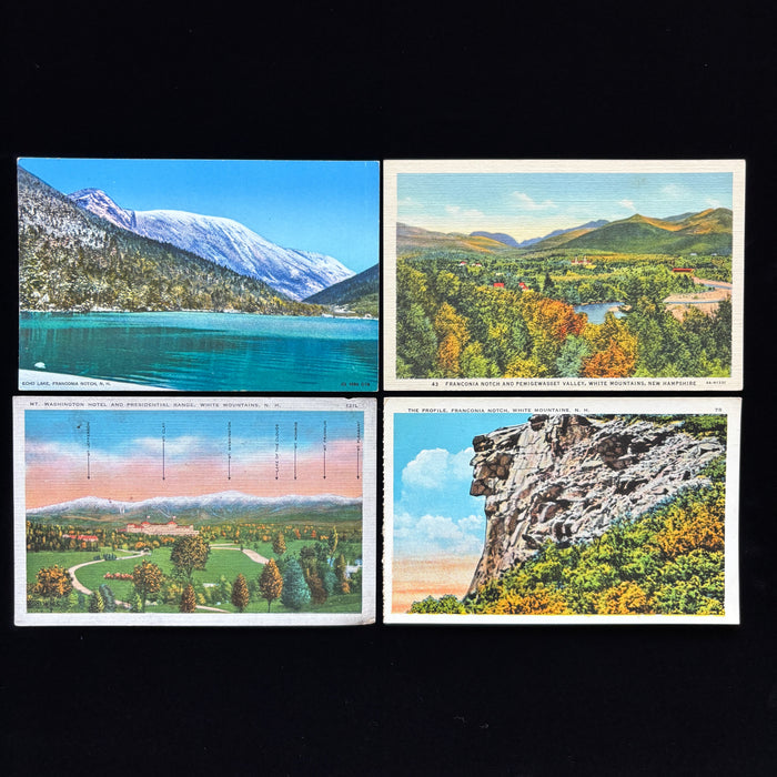 Vintage Postcard Lot New Hampshire White Mountain Old Man Franconia Notch Set 4
