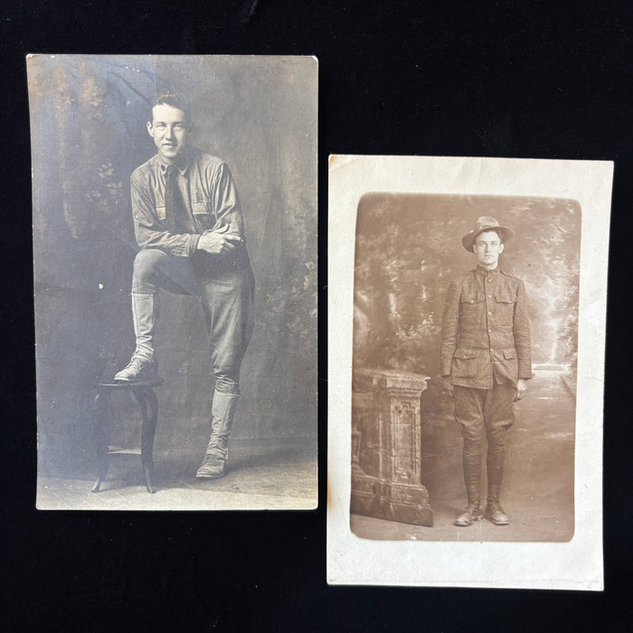 Antique Postcard Lot WWI Army Soldier RPPC Same Man 19th Engineers USA France