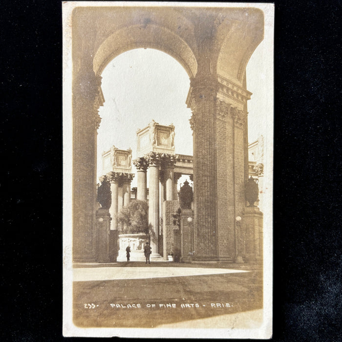 Vintage Postcard 1915 Man Woman Walking Palace of Fine Arts SF Rare RPPC