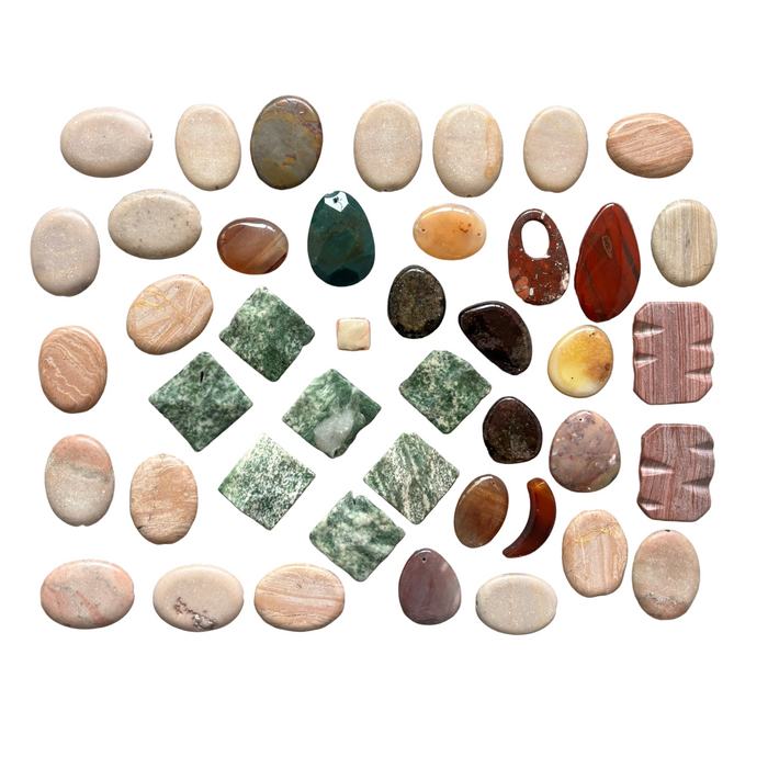 Crystal Amulet Bundle Drilled Jewelry Bead or Grid Set of 47