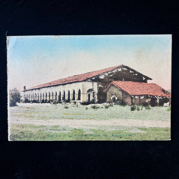 Antique Postcard 1911 Teeth Pull San Fernando Mission L.A. San Pedro RPO Cancel