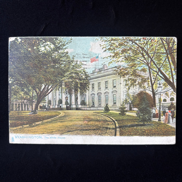 Antique Postcard 1909 Fishing Kids Washington DC White House Edwardian Iowa WA