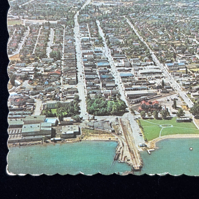Vintage Postcard Aerial View Penticton British Columbia Okanagan Lake Airport