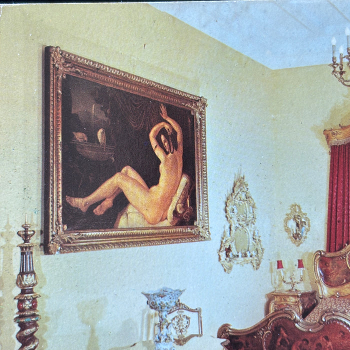 Vintage Postcard Fairytale Bedroom German Schloss Drachenburg Castle Rococo Rhine