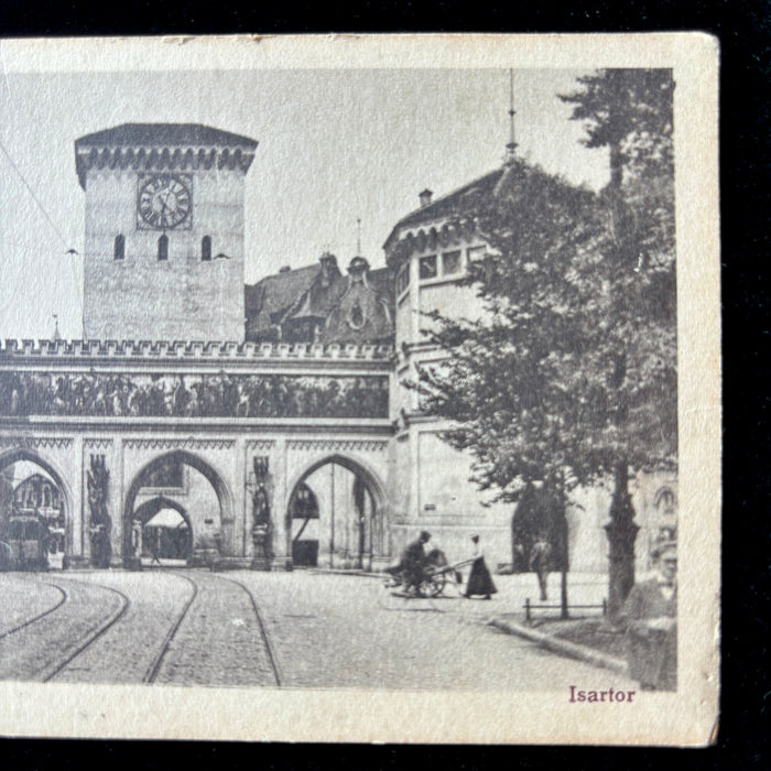 Antique Postcard 1900s Munich Germany Edwardian Street Life