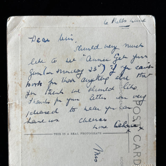 Vintage Postcard 1948 Loch Lomond RPPC Annie Get Your Gun Musical Kent England