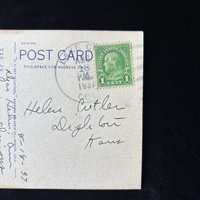 Vintage Postcard 1937 Fish Dinners 3 Deers Rocky Mountains Lake City CO Railway