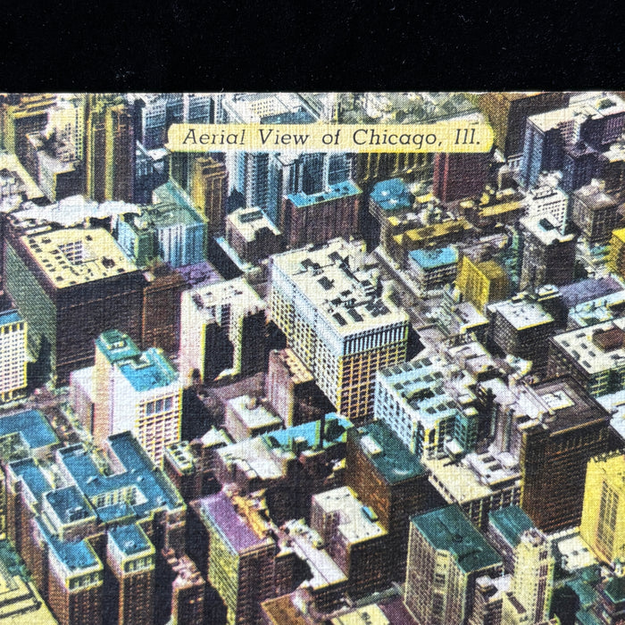 Vintage Postcard 1949 United Air Lines Photo Chicago Aerial View Nurse History