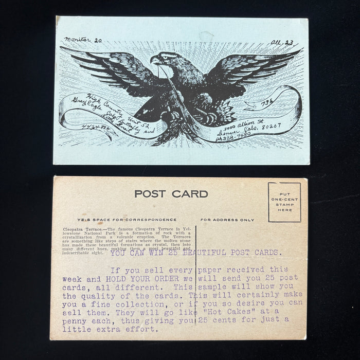 Vintage Postcard Lot Yellowstone Salesman Hot Cakes CB Radio QSL American Eagle