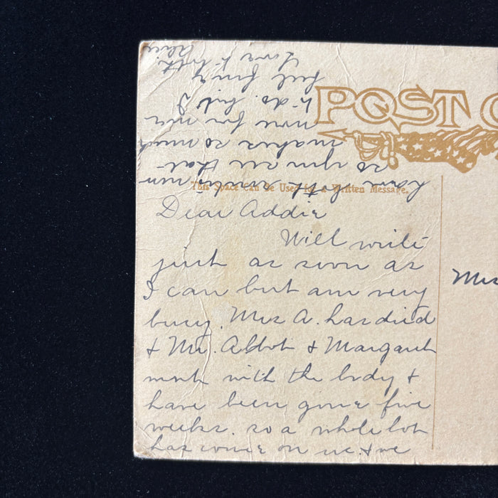 Antique Postcard 1910 Death Card San Gabriel Mission California Bicycle Under Tree