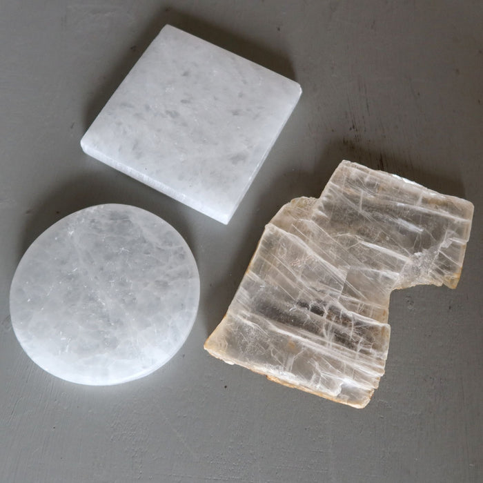 Selenite Chargers Lot of 3 Circle Square True Wounded Warriors
