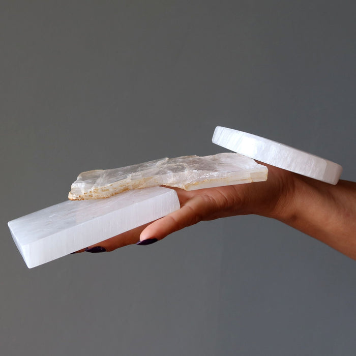 Selenite Chargers Lot of 3 Circle Square True Wounded Warriors