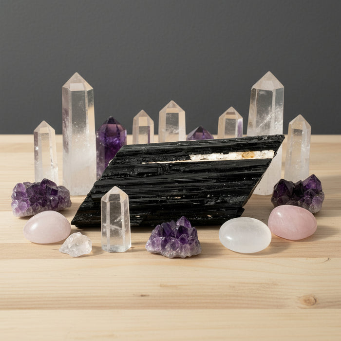 Black Tourmaline Raw Crystal Quartz Purifier Gem 6 Inch