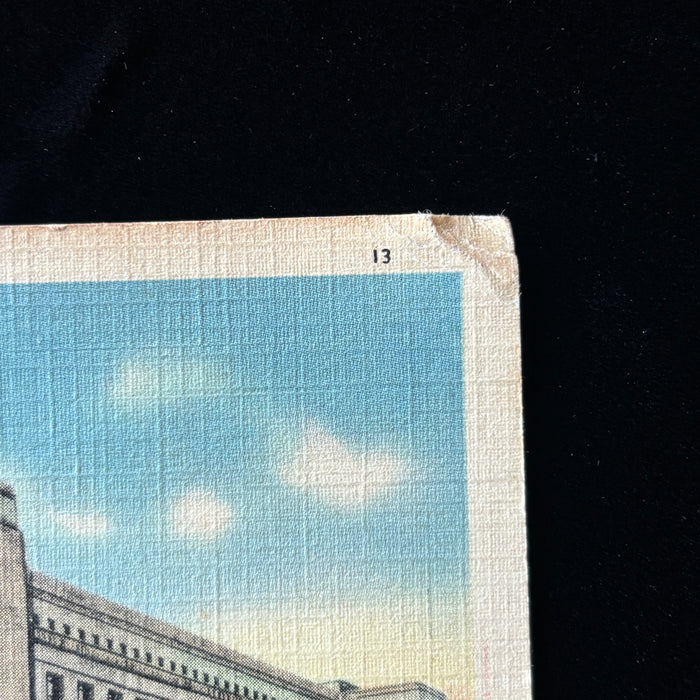 Vintage Postcard 1941 Philadelphia Post Office Defense Bonds Autogiro Roof