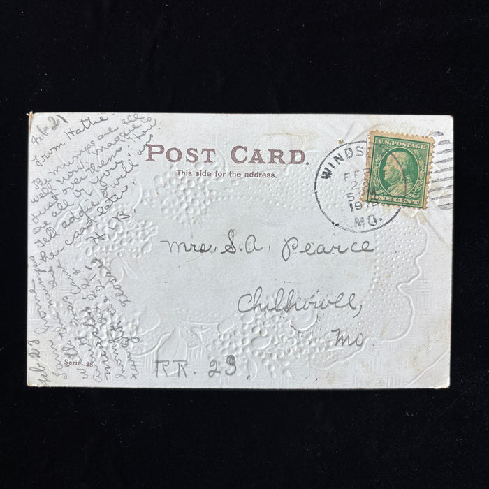 Antique Postcard 1910 Mumps Measles Outbreak Social History Birthday Windsor MO