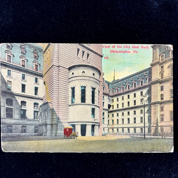 Antique Postcard 1910 Deaconess History Philadelphia City Hall Horse Carriage