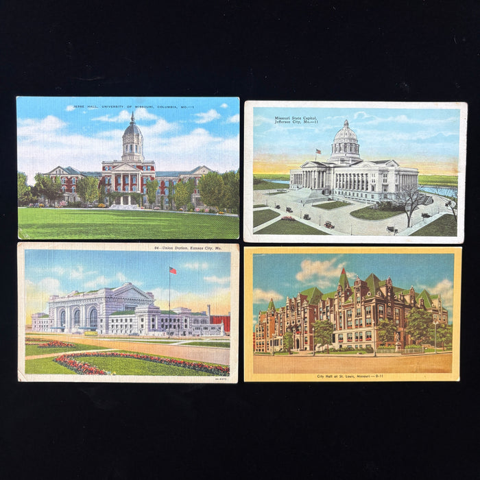 Vintage Postcard Lot Missouri Classic Cars St Louis City Hall Kansas Mizzou Tour