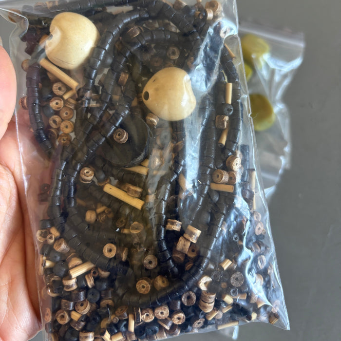 Wood Bead Bundle: Coconut Bamboo Tropical Jewelry Making