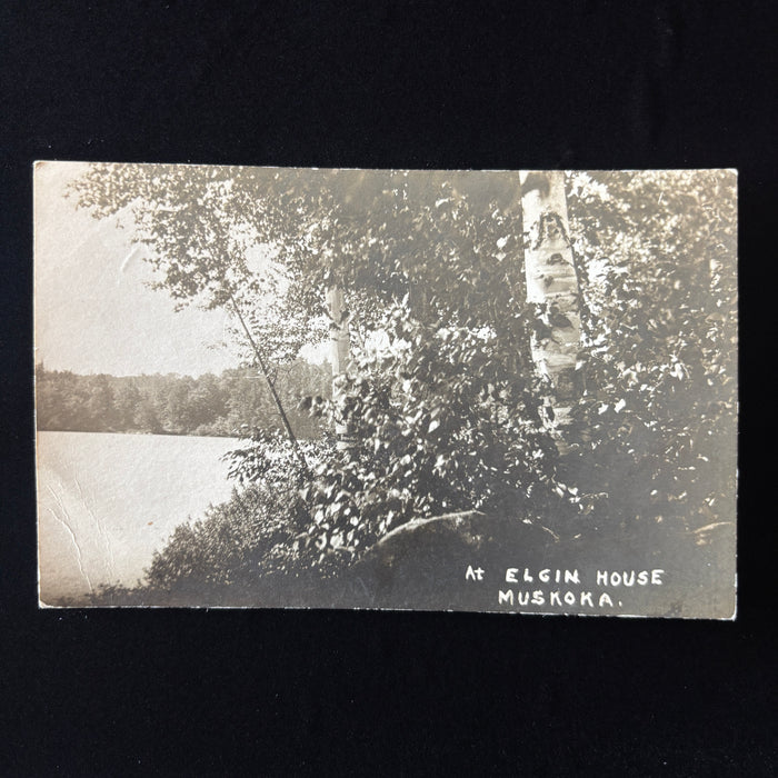 Vintage Postcard RPPC Muskoga Lake Cottage Country Canada Elgin House Landscape