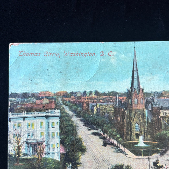 Antique Postcard 1909 Taft Inauguration Army Troops Trolleys Thomas Circle DC