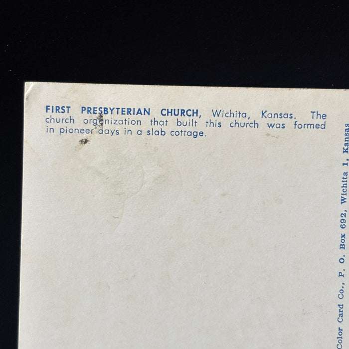 Vintage Postcard Wichita Wealth 1950s Kansas First Presbyterian Church Architecture Car