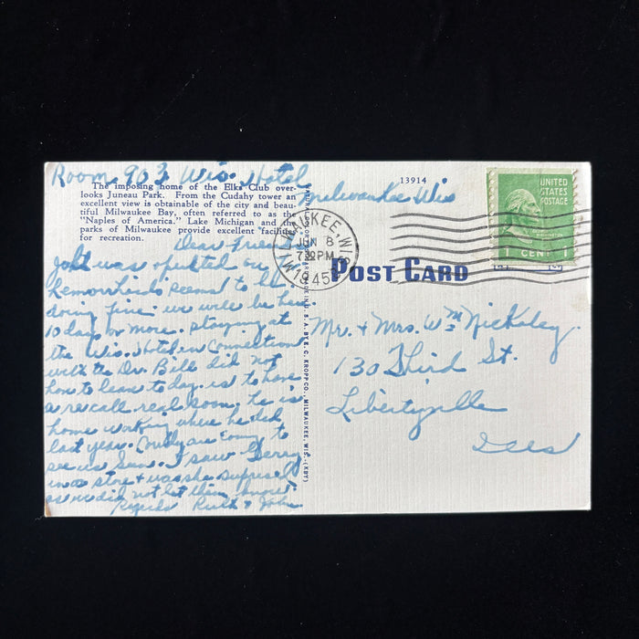 Vintage Postcard 1945 Hemorrhoids Medical History Milwaukee Wisconsin WWII Era