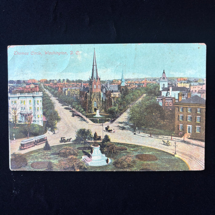 Antique Postcard 1909 Taft Inauguration Army Troops Trolleys Thomas Circle DC