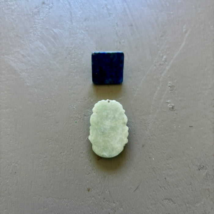 Crystal Gift Set: Jade Horse Charm, Lapis Pyramid, 24k Gold Vial