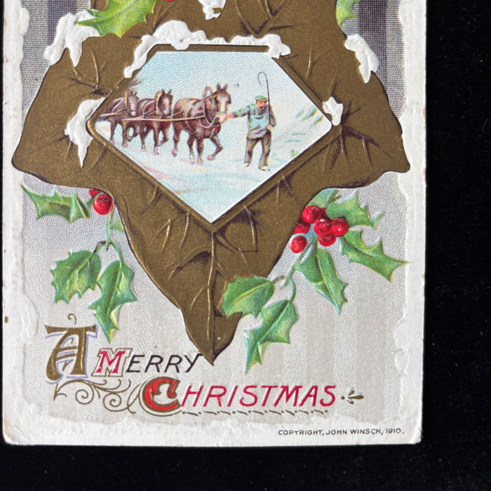 Antique Postcard 1910 John Winsch Christmas Charming Posted Social History