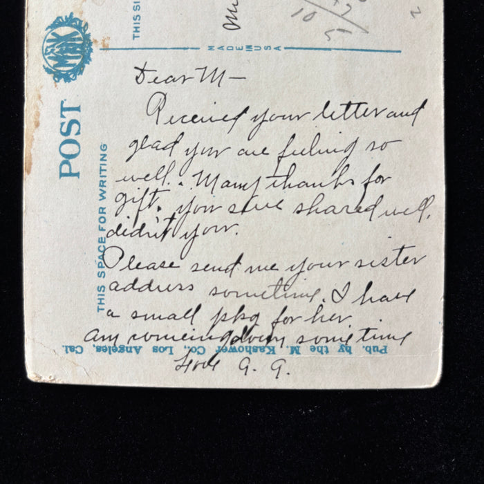 Vintage Postcard 1920s Gift Greetings USC Bovard Admin Bldg Los Angeles CA